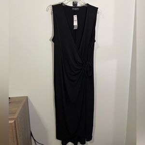 LANE BRYANT nwt Black Midi Dress with Knot Detail